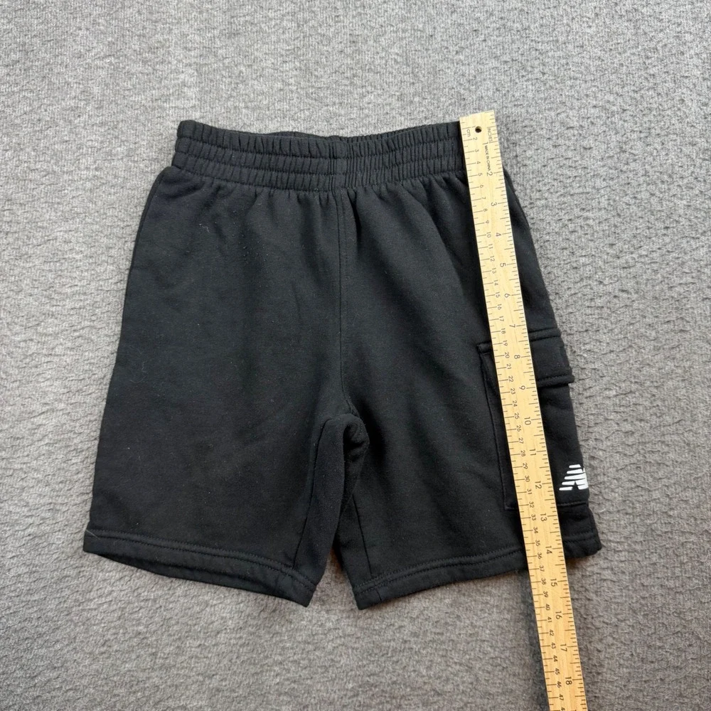 New Balance Shorts Kids Size 10 Black Knit Fleece Logo Athletic